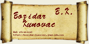 Božidar Kunovac vizit kartica